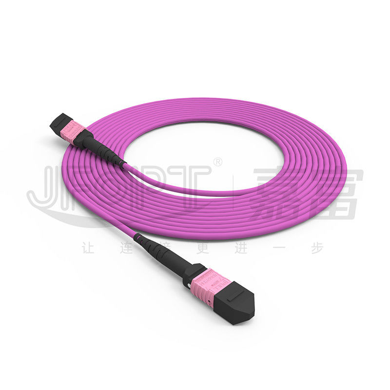 Patchcord 100G MTP 24 rdzenie Wielomodowy OM4 50/125 LSZH 3,0-4,0 mm Heather Violet Jumper