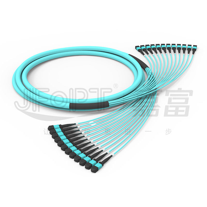 288 rdzeni 12 jednostek podrzędnych Wielomodowy kabel OM3-300 Mpo OFNR OFNP MPO PC Światłowodowy bagażnik