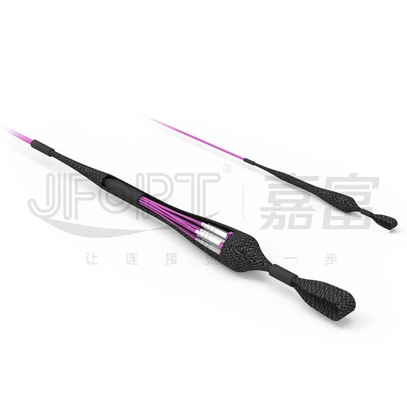Mini kabel 12-żyłowy wstępnie zakończony kabel światłowodowy ze złączami LC UPC Multimode OM4 Violet 0,5m Branch