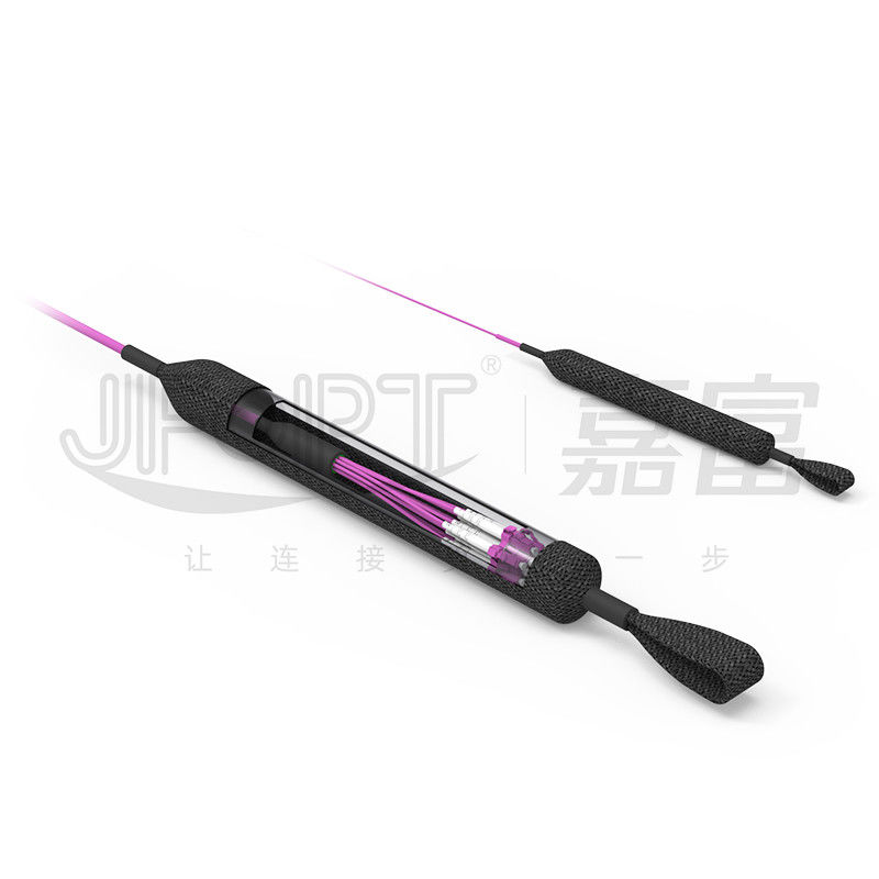 Mini kabel 12-żyłowy wstępnie zakończony kabel światłowodowy ze złączami LC UPC Multimode OM4 Violet 0,5m Branch