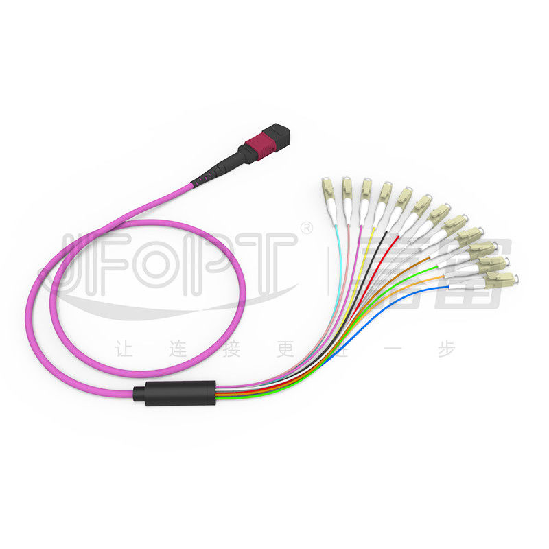 12 rdzeni MPO do LC Breakout Multimode Patch Cord OM1 OM2 OM3 OM4 OM5 0,9 mm Branch