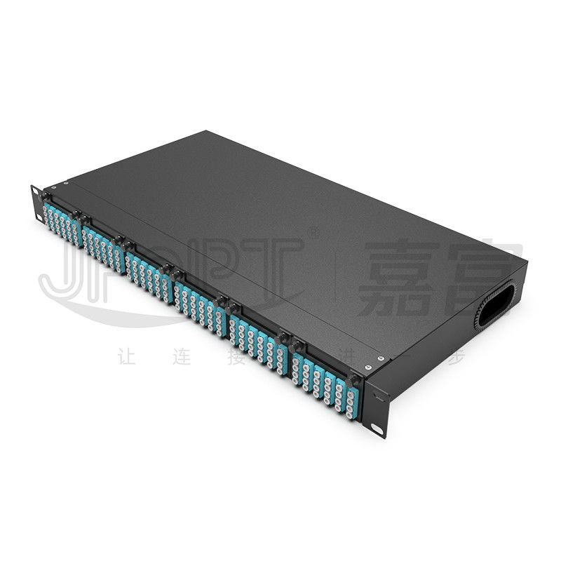 Patch panel światłowodowy do montażu w stojaku 6 szt. Kasety MPO z 1 szt. 24 rdzeni lub 2 szt. 12 rdzeni Kabel MPO-LC
