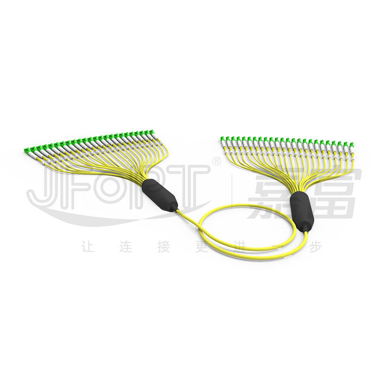 3,0 mm wstępnie zakończony kabel światłowodowy 24 rdzenie G657A1 Żółta zewnętrzna osłona LC / APC Branch