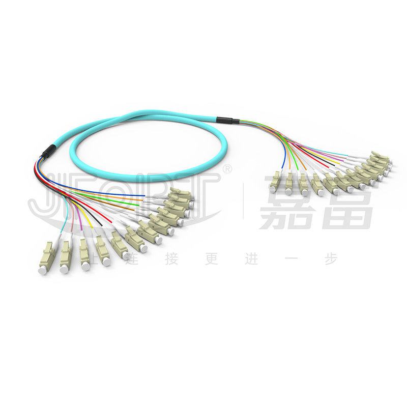 10 Gigabit Ribbon Branch Multimode Patch Cord 2-24 Rdzenie OM3/OM4 Aqua LSZH Gałąź 2.0/3.0mm