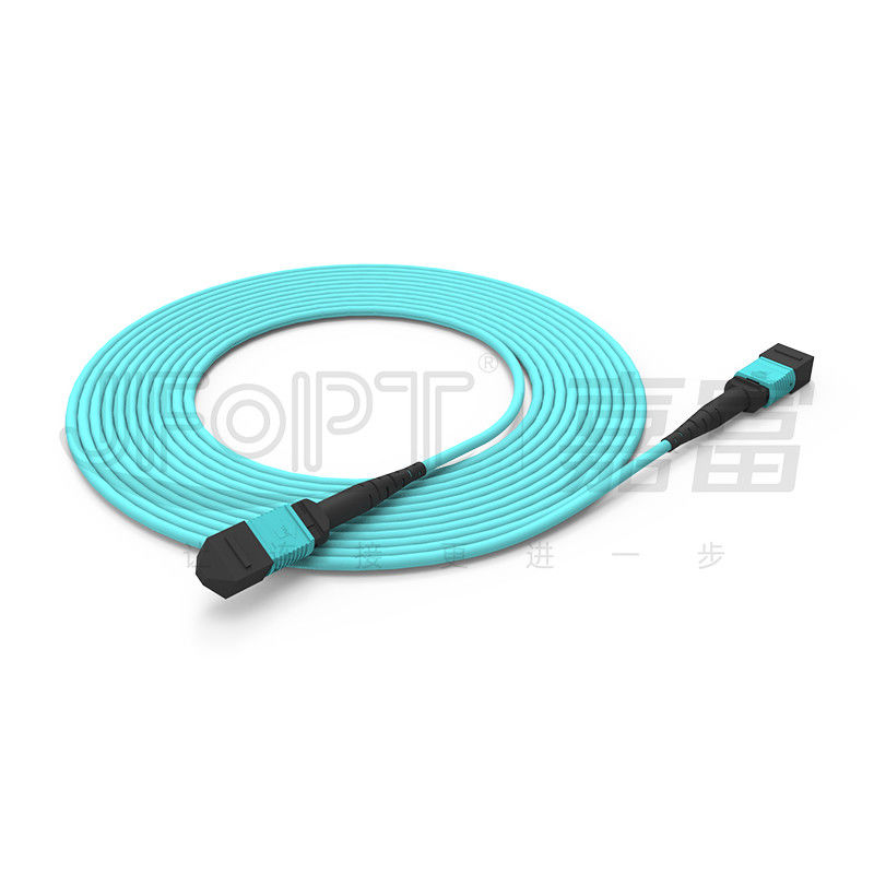 MPO-MPO Trunk Cable Aqua Round Boot Fiber Optic Pigtail Patch Cord dla wszechstronnych rozwiązań sieciowych