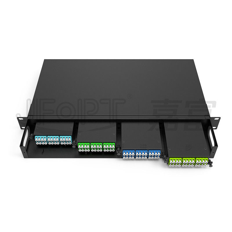 19 cali 1U 96 Core 4 Pieces Module Box MPO Patch Panel ODF z domyślną standardową sekwencją drutu LC Metal Rack