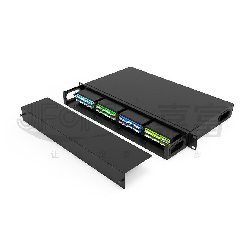 19 cali 1U 96 Core 4 Pieces Module Box MPO Patch Panel ODF z domyślną standardową sekwencją drutu LC Metal Rack