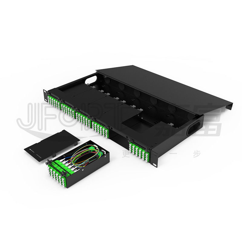 Wysokiej gęstości podwozie modułowe dla czterokrotnego adaptera LC MPO SM SL 144-rodzaj MPO-LC Panel patch