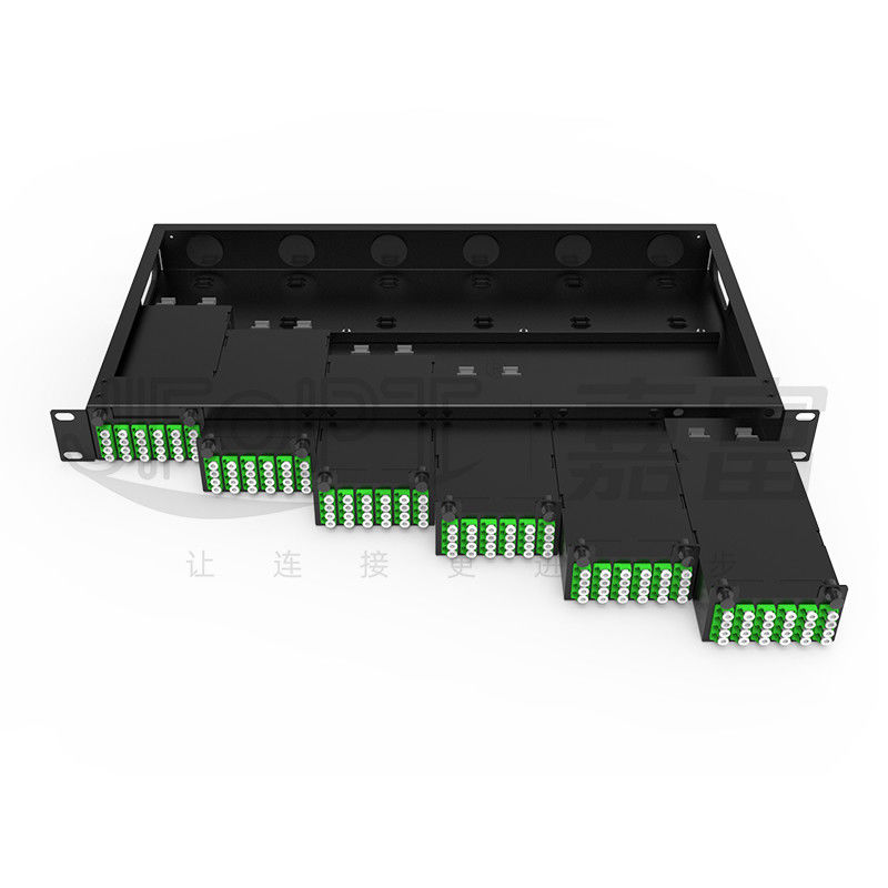 Wysokiej gęstości podwozie modułowe dla czterokrotnego adaptera LC MPO SM SL 144-rodzaj MPO-LC Panel patch